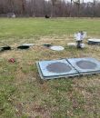 Newport News area yard during a routine septic cleaning visit